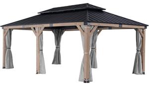 Orlando Dřevěný zahradní altán Premium 3,6 x 6 m CoverTech šedý