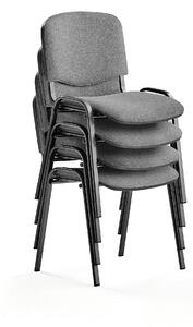 AJ Produkty Konferenční židle NELSON, bal. 4 ks, světle šedý potah, černá