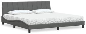Postel s matrací Hanko tmavě šedá 200 x 200 cm textil 3310553