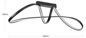 Brilagi-LED Stmívatelný přisazený lustr TWISTER LED/60W/230V 3000-6000K černá+DO
