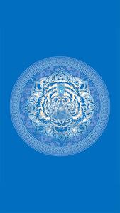 Plážová osuška TIGER 100x180 cm modrá, 100% mikrovlákno