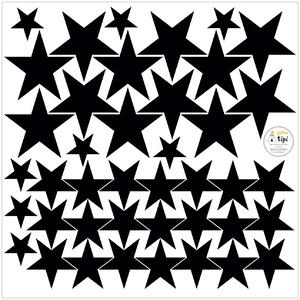 Yellow Tipi Sada samolepek Mini Stars black, 40x40 cm