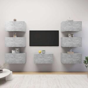 TV stolky 7 ks betonově šedé 30,5 x 30 x 60 cm dřevotříska 3079163