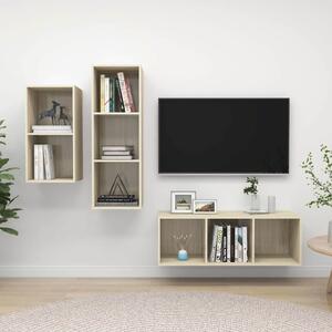 3dílný set TV skříněk dub sonoma kompozitní dřevo 3079631