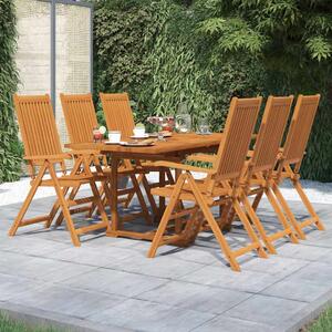 7dílný zahradní jídelní set masivní akáciové dřevo 120-170 cm 3079646