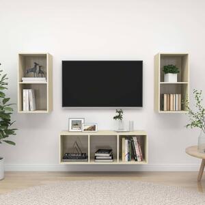 3dílný set TV skříněk dub sonoma kompozitní dřevo 3079739