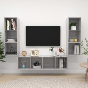 3dílný set TV skříněk betonově šedý dřevotříska 3079749
