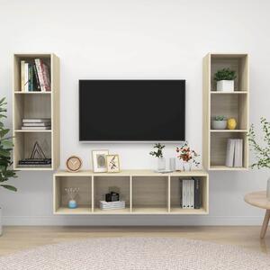 3dílný set TV skříněk dub sonoma kompozitní dřevo 3079748
