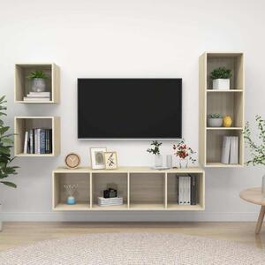 4dílný set TV skříněk dub sonoma kompozitní dřevo 3079775