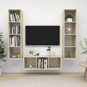 3dílný set TV skříněk dub sonoma kompozitní dřevo 3079757