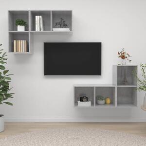 Nástěnné TV skříňky 4 ks betonově šedé kompozitní dřevo 3079839