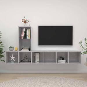 3dílný set TV skříněk betonově šedý dřevotříska 3079830