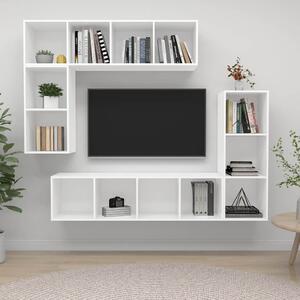 4dílný set TV skříněk bílý kompozitní dřevo 3079817