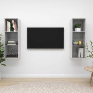 Nástěnné TV skříňky 2 ks betonově šedé dřevotříska 3079857