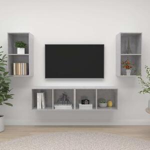 Nástěnné TV skříňky 4 ks betonově šedé kompozitní dřevo 3079875