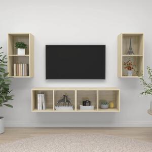 Nástěnné TV skříňky 4 ks dub sonoma kompozitní dřevo 3079874