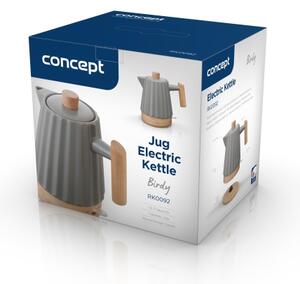 Concept RK0092-Rychlovarná konvice 1,5 l 1500W/230V t. šedá/dekor dřeva/keramika