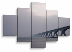 Obraz mostu v mlze (125x70 cm)