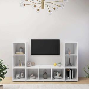 TV skříňky 3 ks bílé 107 x 35 x 37 cm dřevotříska 3079961
