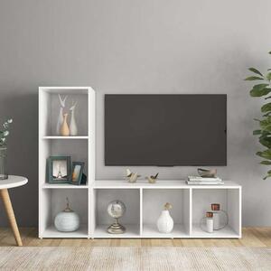 TV skříňky 2 ks bílé 107 x 35 x 37 cm dřevotříska 3079934