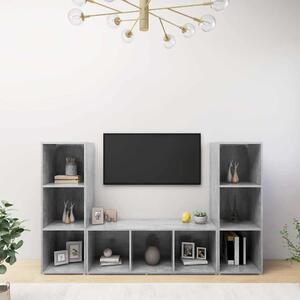 TV skříňky 3 ks betonově šedé 107 x 35 x 37 cm dřevotříska 3079965