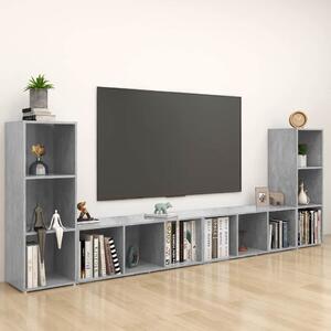 TV skříňky 4 ks betonově šedé 107 x 35 x 37 cm dřevotříska 3080037