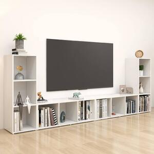 TV skříňky 4 ks bílé 107 x 35 x 37 cm dřevotříska 3080033