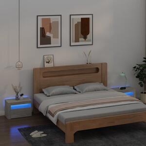 Noční stolky 2 ks s LED osvětlením betonově šedé 60x35x40 cm 3080738
