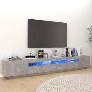 TV skříňka s LED osvětlením betonově šedá 260 x 35 x 40 cm 3081919