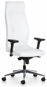Kožené kancelářské křeslo MEGA, bílá