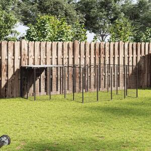 Psí kotec černý 6,05 m² ocel 3082205