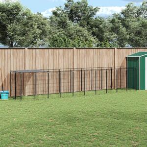 Psí kotec černý 6,05 m² ocel 3082201