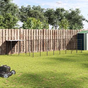 Psí kotec černý 10,89 m² ocel 3082207