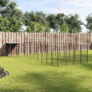 Psí kotec černý 13,31 m² ocel 3082238