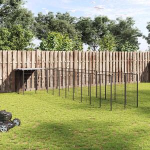 Psí kotec černý 7,26 m² ocel 3082237