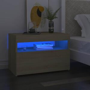 Noční stolek LED osvětlení dub sonoma 60x35x40 kompozitní dřevo 3082780