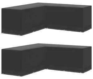 Plachty na zahradní nábytek 2 ks tvar L 12 oček 250x250x90 cm 3082835
