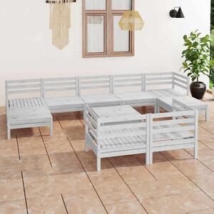 10dílná zahradní sedací souprava bílá masivní borovice 3083380