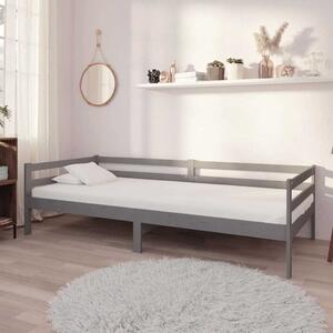 Válenda s matrací 90 x 200 cm šedá masivní borové dřevo 3083576