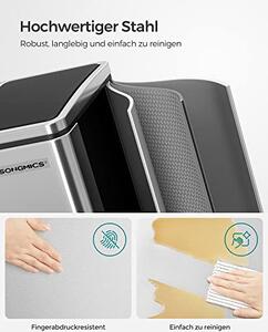 Dvojitý odpadkový koš na tříděný odpad 2x15 l, stříbrný LTB030EB02