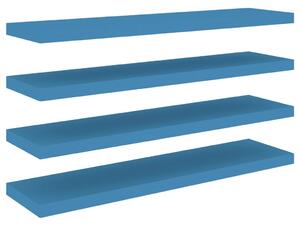 Plovoucí nástěnné police 4 ks modré 90 x 23,5 x 3,8 cm MDF
