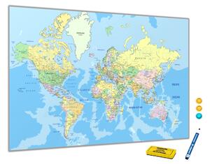 Glasdekor Metalová magnetická tabule - mapa světa A-82821382-6040