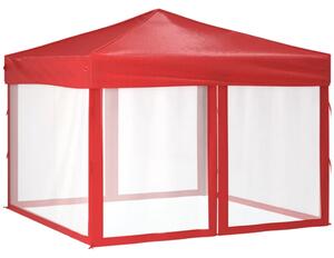 Skládací party stan s bočními stěnami červený 3 x 3 m