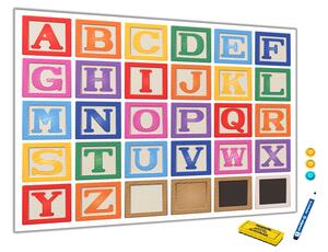 Glasdekor Metalová magnetická tabule - barevná abeceda S-228993463-6040