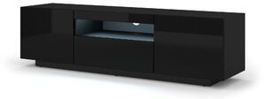 TV stolek/skříňka Aurinko 150 (lesklá černá) (s osvětlením)