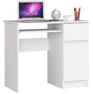 Ak furniture Psací stůl PIKSEL 90 cm bílý pravý