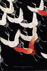 Plakát, Obraz - Furisode with a Myriad of Flying Cranes