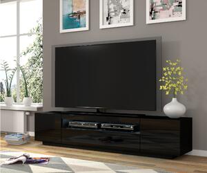 TV stolek/skříňka Aurinko 200 (lesklá černá) (s osvětlením). 1083451