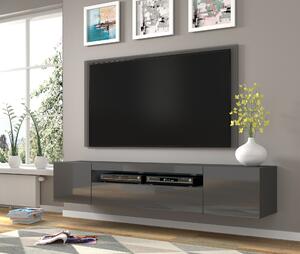 TV stolek/skříňka Aurinko 200 (lesklý grafit) (s osvětlením). 1083453