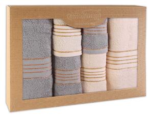 BAVLNĚNÉ RUČNÍKY TIWANO SADA 2 KS 30X50 CM, 2 KS 50X90 CM, 2 KS 70X140 CM VÍCEBAREVNÁ